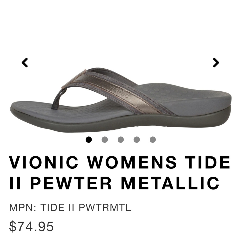 VIONIC WOMENS TIDE II PEWTER METALLIC